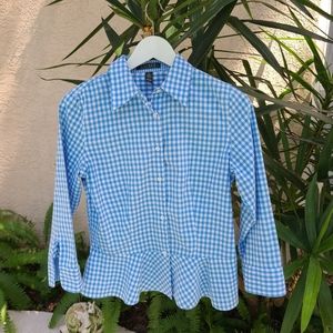 Gingham blue and white shirt